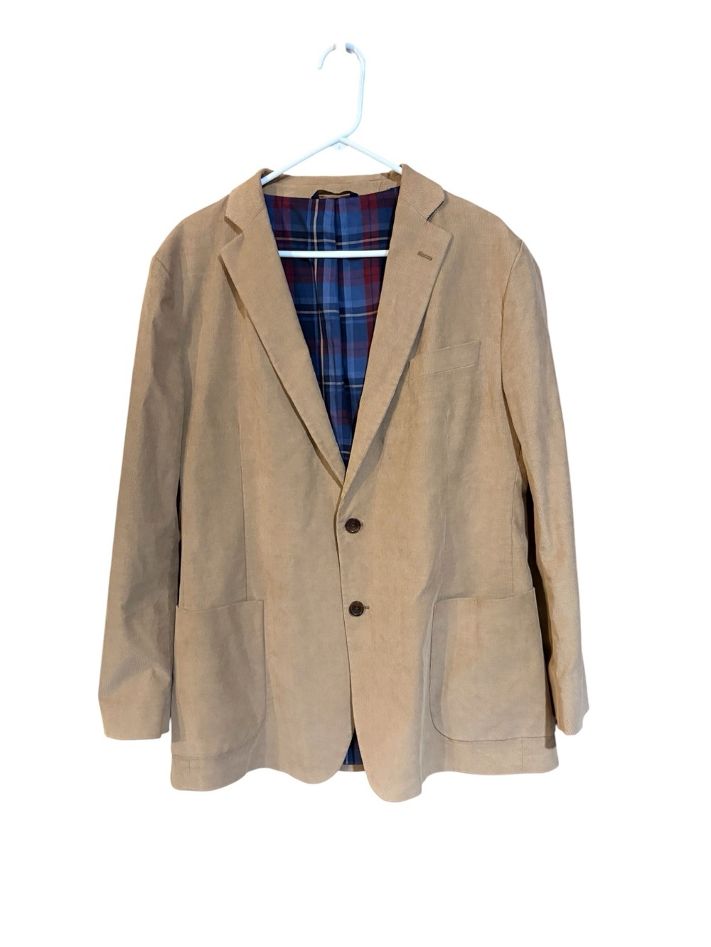 Brooks Brothers Beige/Tan Corduroy-Sport Coat with Plaid Lining